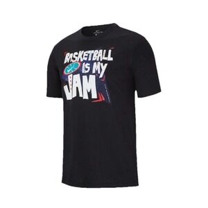 MENS 2XL NIKE DRI-FIT BASKETBALL TEE Jam GRAPHIC Black White XXL